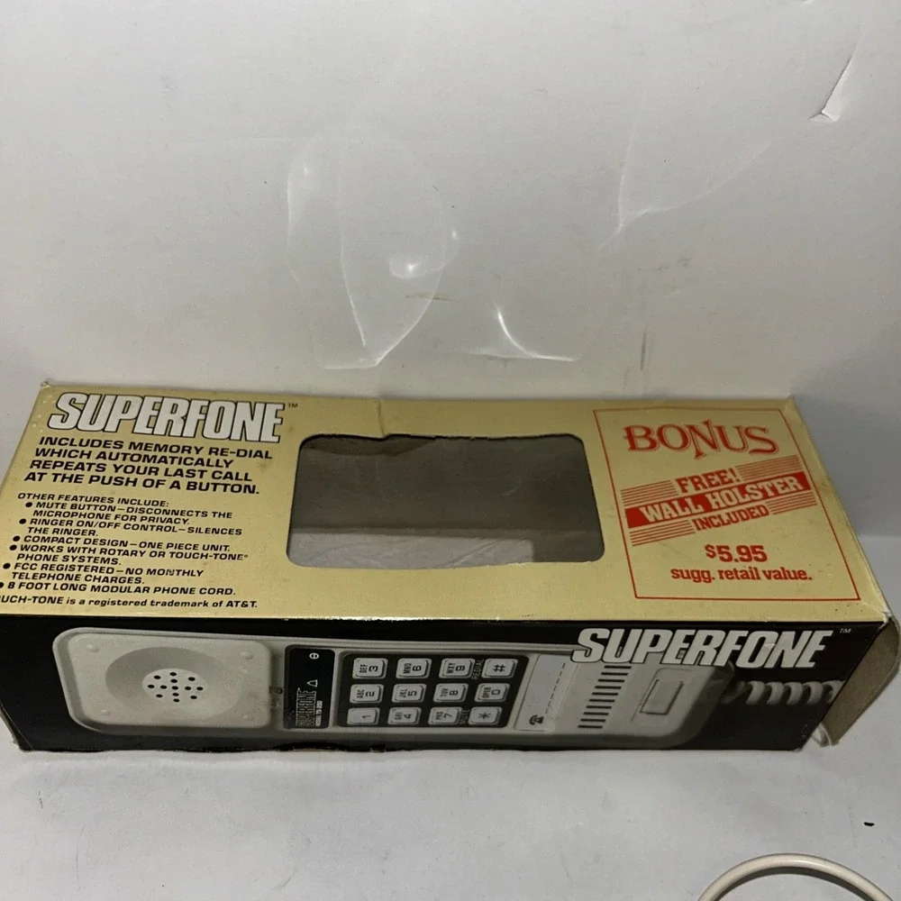 Vintage 1980's One Touch Phone/ With Wall Holster Included Superfone Corded‎